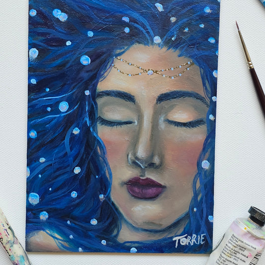 "Dreamkeeper " 5x7 Original Oil Painting on hardboard panel