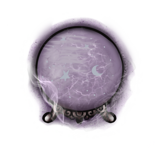 Scry Baby – Crystal Ball Enchanted Sticker (3" & 2" Glossy Vinyl)